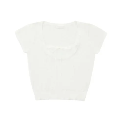 Moromoro Рубашка с квадратным вырезом короткий рукав женская