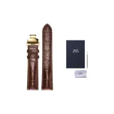 Коричневый с коричневой строчкой, застежка-бабочка (золотая)