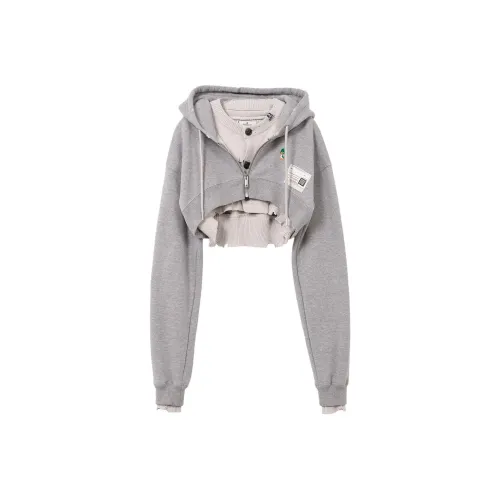 Maison Mihara Yasuhiro FW25 Layered Cropped Zip up Hoodie Sweatshirt Women's