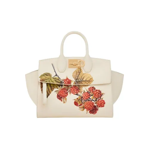 FERRAGAMO Studio Телячья кожа Одно плечо Сумка Средний Женский Экрю