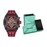MF0473G Черный корпус, красный циферблат, резиновый ремешок