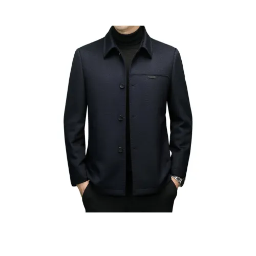 H YXIANG Темно-синий Унисекс Пальто