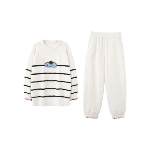 MIOJUER Экрю Женские Пижамные Комплекты