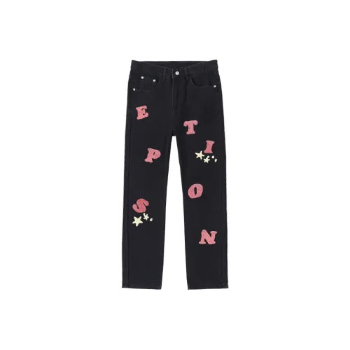 EPTISON Черный Розовый Унисекс Джинсы