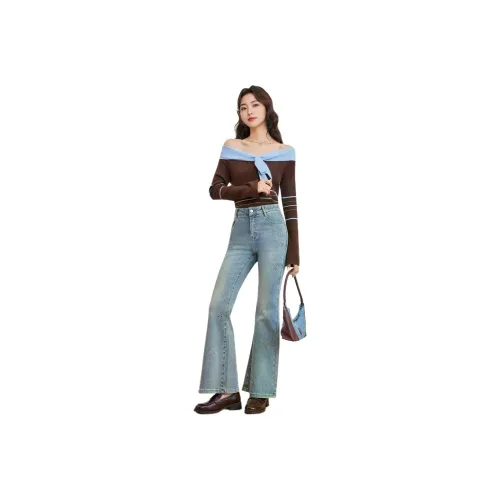 AIYIFU Джинсы Светло-Синие Женские