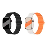 Яблоко Силиконовый ремешок - Полночный черный * Звездный свет Апельсин