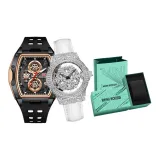 MF0473G-MF0486L Серебристый Розовый Черный корпус Резиновый Белый ремешок