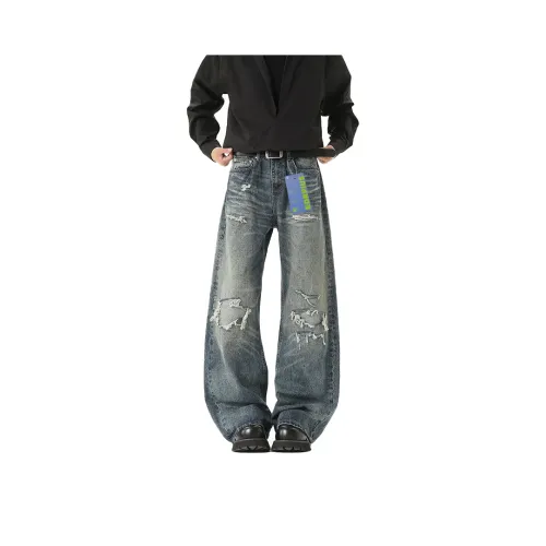 EDRPIUS Blue Unisex Jeans EDRPIUS Синий Унисекс Джинсы