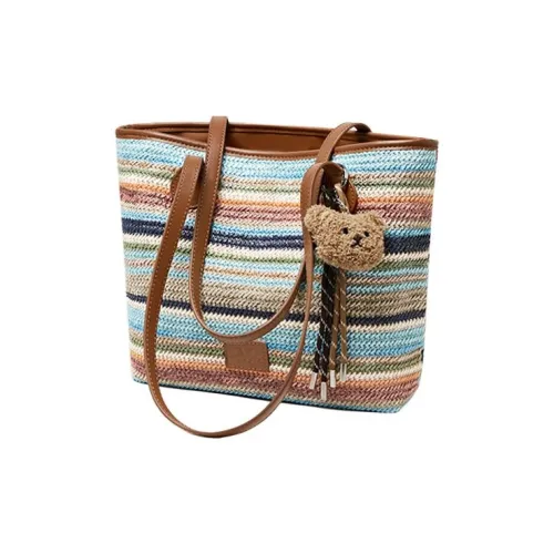 15 MINS Ткань Синтетическая кожа Сумка-тоут Сумка для покупок Сумка через плечо Большая Женская Радужная