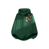 [Heavyweight с капюшоном] Лесной зеленый (Полный размер, изображение на теле, логотип слева на плече)