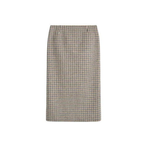 COS Бежевый Клетчатый Женские Повседневные Длинные Юбки