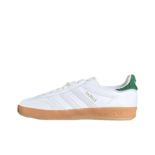 Adidas Originals GAZELLE INDOOR Slip-resistant Abrasion-resistant Breathable Skateboard Low-Top Shoes Unisex White Adidas Originals GAZELLE INDOOR Противоскользящие Устойчивые к истиранию Дышащие Скейтборд Низкие Кеды Унисекс Белые