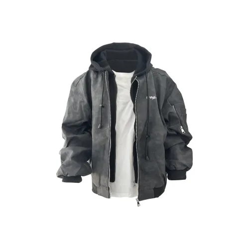 H.V.G.A Черный Логотип Бренда С принтом Унисекс Куртки