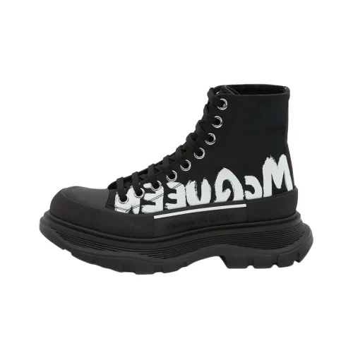 Alexander McQueen Tread Slick Короткий Martin Boot Женские Черный Белый