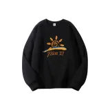 Черный свитшот с круглым вырезом (тонкий) - Солнце