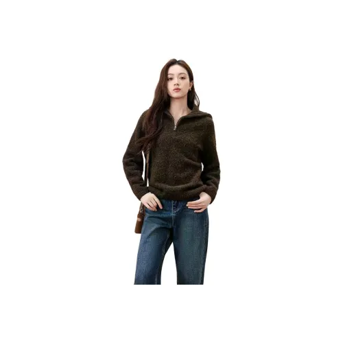 EICHITOO Темный кофейный женский трикотаж