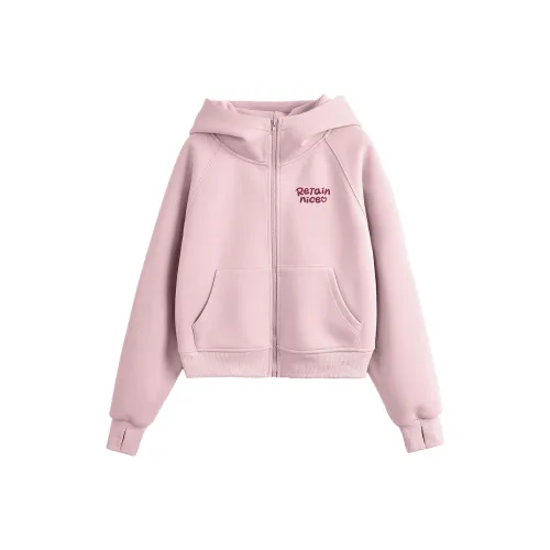 MIZIQI Нежно-розовый Женский Короткий Пальто