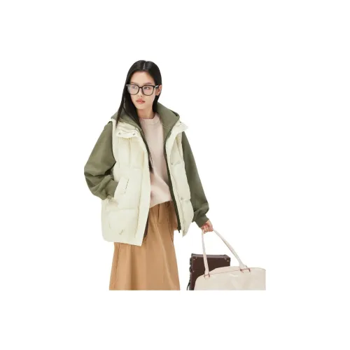 EICHITOO Экрю Комбинированный 03 Женские Пуховики