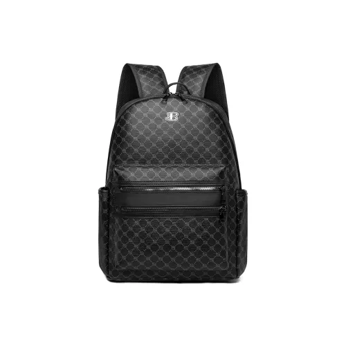 BEN SHERMAN ПУ (полиуретан) с полиэстером рюкзак стандартный унисекс черный кофейный