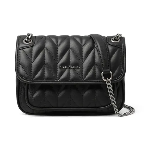 OUBOTE Сумка через плечо из коровьей кожи стандартная женская черная