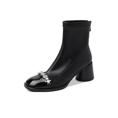 CHEYI 14,5cm Ботильоны 6 Женские Однотонные Эластичные Ботинки