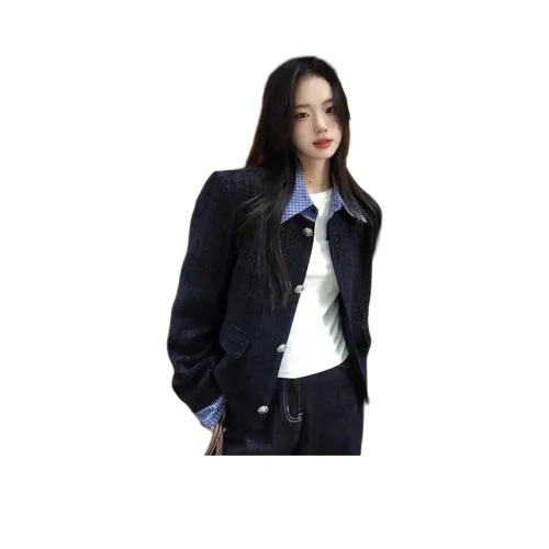 HAPG Темно-синий [Обычный Один Ткань] Женские Куртки