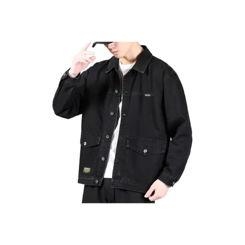 THINGYLAB Черный Мужской Джинсовый Куртка