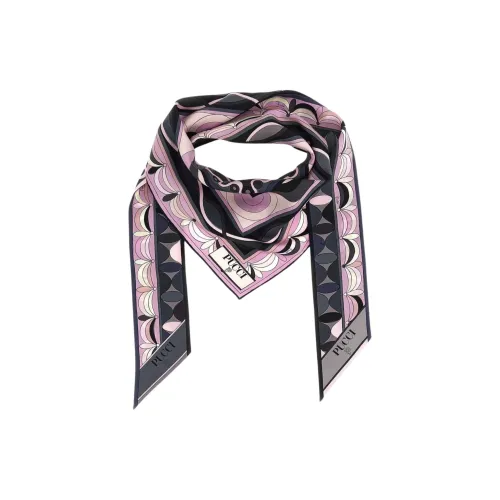 EMILIO PUCCI Шелковые шарфы Унисекс Черный Розовый