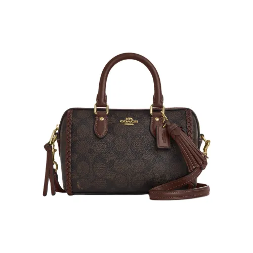 COACH Rowan Искусственная кожа Сумка Мини Женская Ореховый Кленовый Коричневый