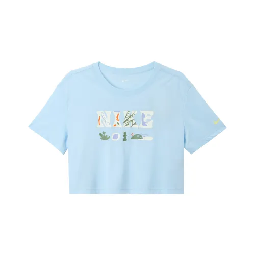 nike Синий Женский Короткий Топ