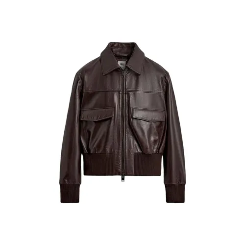 ZARA Коричневый Мужская Кожаная Куртка
