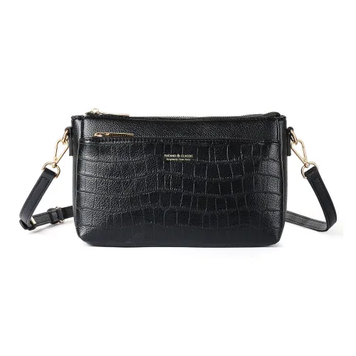 TUCANO Коровья кожа Сумка через плечо Сумка на плечо Стандартная Женская Полночный черный