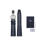 Синий бамбук, узор, серебряный, складная застежка [длинный].