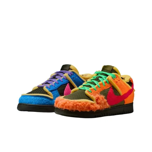 Cactus Plant Flea Market x Nike Dunk Slip-Resistant Abrasion-Resistant Low Top Skateboard Shoes Unisex Blue Orange Cactus Plant Flea Market x Nike Dunk Slip-Resistant Abrasion-Resistant Низкие Кроссовки для Скейтбординга Унисекс Синий Оранжевый