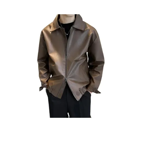 THINGYLAB Кофе Мужские Кожаные Куртки