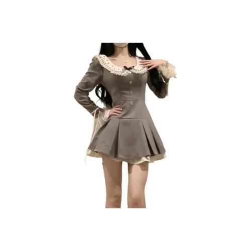 Dippanis Длинное платье с длинными рукавами женское