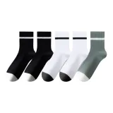 [5 упаковок] 2 черных + 2 белых + зеленый