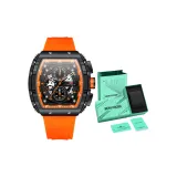 MF0399G Черный корпус, апельсиновый резиновый ремешок