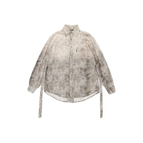 Moromoro Пряжка Horsebit Галстук Loose Длинный рукав Рубашка Женская