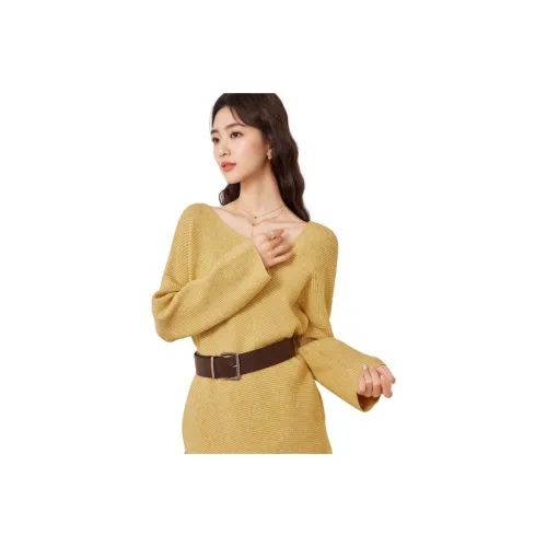 AIYIFU Желтый Женский Трикотаж