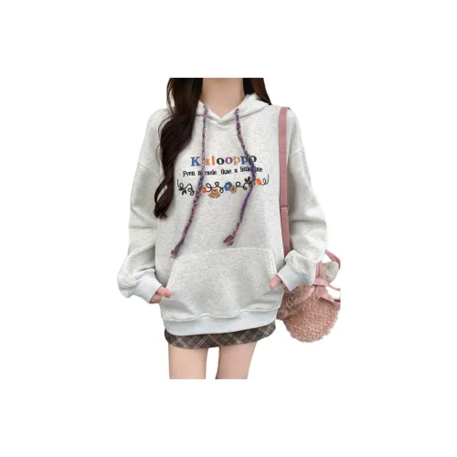 YICHEN Белый Серый Тонкий Женский Свитшот