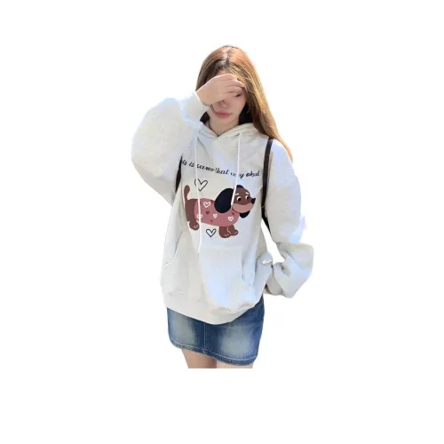 Dippanis Белый Серый Флис С Подкладкой Женские Свитшоты