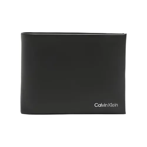CK Calvin Klein Кожаный держатель для карт и кошелек Мужской Черный