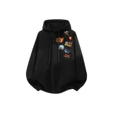 [Heavyweight with hood] Черный (с большим логотипом на левой стороне плеча)