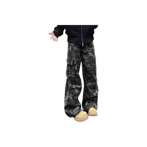 SOUL WORKER Зеленый камуфляж Унисекс Карго-брюки