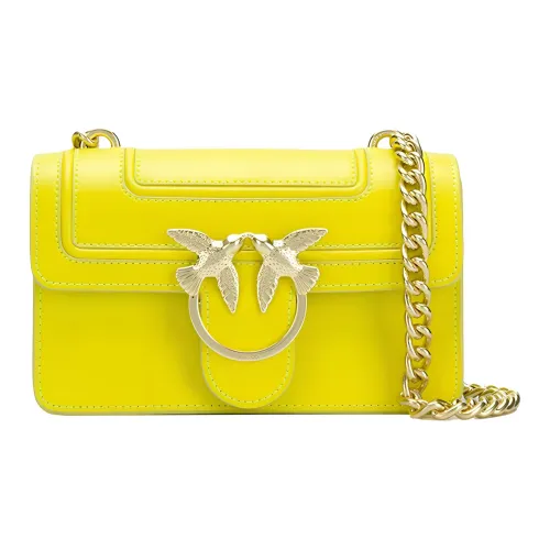 PINKO Love Series Кожа с ПУ (полиуретан) Сумка на плечо Женская Желтая