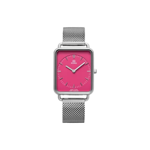 WUSSA Кварцевый механизм стальной ремешок женские часы розовый циферблат