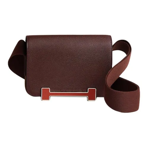 HERMES Geta Козья кожа Сумка на плечо Женская Красный Медный Красный Медный