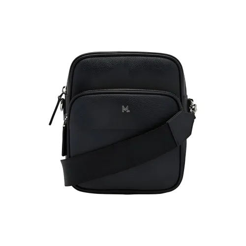METROCITY Естественная Кожа Сумка через плечо Мини Мужская Черная