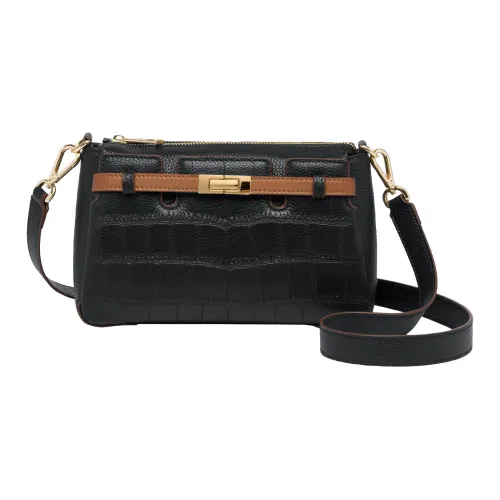 ZOOLER Сумка через плечо из натуральной коровьей кожи женская цвет морской раковины серый черный